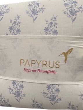 Papyrus Blue and White Cotton Gauze Full/Queen Floral Comforter Set 90”x90”